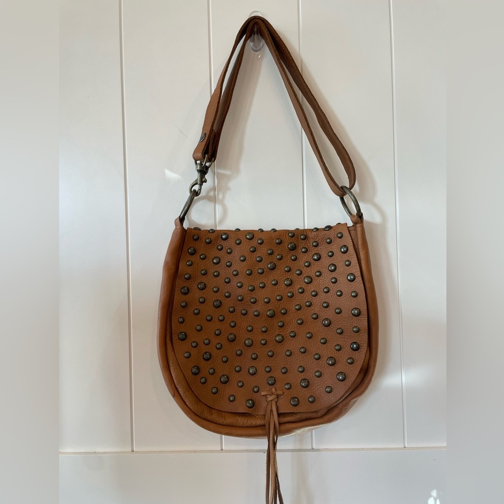 McFadin Two Bar West Genuine Leather brass studded Western Purse